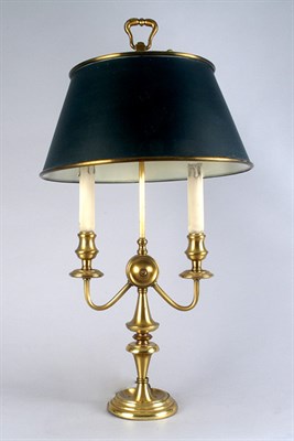 Lot 3552 - Tole Two-Light Lamp