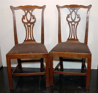 Lot 3227 - Set of Eight Georgian Style Elm Dining Chairs