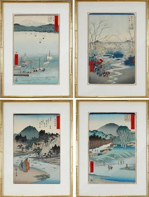 Lot 3588 - Four Japanese Prints Hiroshige Landscapes...