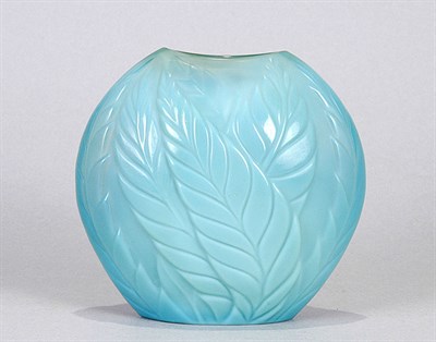 Lot 4123 - Lalique Blue Glass Vase Height 4 1/2 inches.