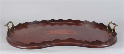 Lot 4125 - Victorian Mahogany Serving Tray Length 22 inches.