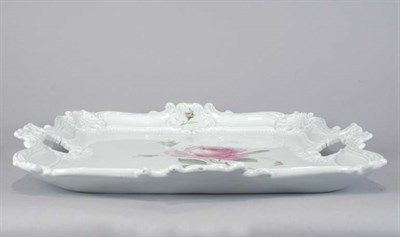 Lot 4127 - Meissen Rose Decorated Porcelain Serving Tray...