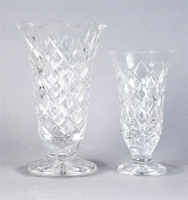 Lot 4128 - Two Waterford Crystal Vases Height of taller 8...