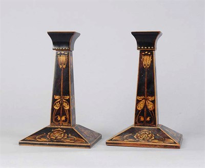 Lot 4133 - Pair of Arts and Crafts Style Painted...