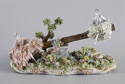 Lot 2415 - Continental Porcelain Figural Group Modeled as...