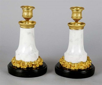 Lot 399 - Pair of Louis XVI Style Gilt-Bronze and Marble...