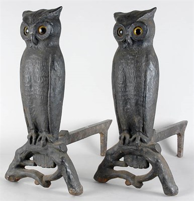 Lot 2590 - Pair of Victorian Cast Iron Andirons Each in...