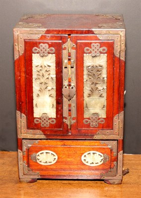 Lot 3224 - Chinese Wood and Inset Hardstone Jewelry Box...