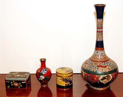 Lot 3328 - Group of Chinese and Japanese Cloisonne and...
