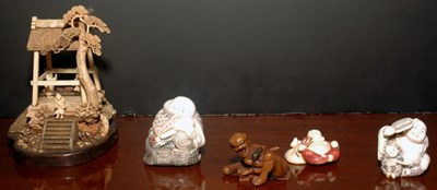 Lot 3472 - Group of Thirteen Japanese Ivory Netsuke;...