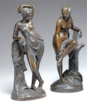 Lot 2140 - Two Patinated-Bronze Figures The first modeled...