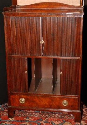 Lot 3466 - Georgian Style Mahogany Tambour Music Cabinet...