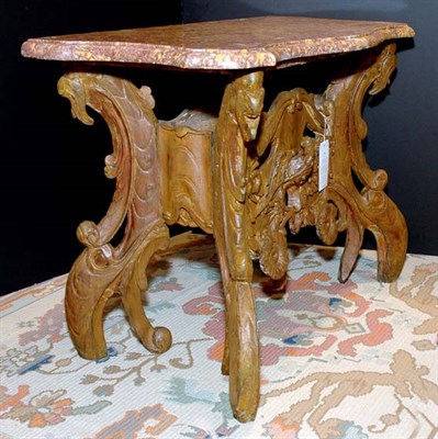 Lot 3396 - Rococo Style Fruitwood Marble Top Console...