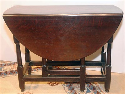 Lot 3258 - Georgian Oak Gate Leg Table Height 26 3/4...