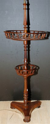 Lot 294 - Rosewood Two-Light Floor Lamp with Table at...