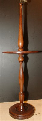 Lot 295 - Mahogany Two-Light Floor Lamp with Table at...