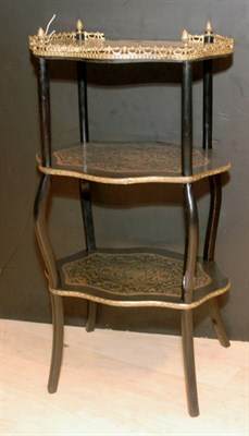 Lot 281 - Louis XV Style Brass Inlaid Three-Tier Stand...