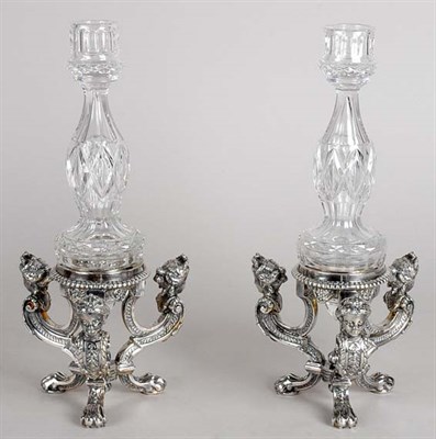 Lot 2253 - Pair of Pairpoint Silver Plated and Colorless...