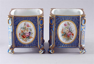 Lot 2357 - Pair of Sevres Style Gilt and Polychrome...