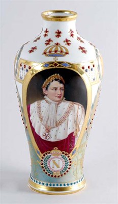 Lot 2355 - Austrian Gilt and Enameled Porcelain Vase Of...