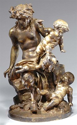 Lot 2303 - Gilt-Bronze Bacchanalian Figural Group Of a...