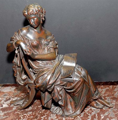 Lot 2304 - Patinated-Bronze Figure Modeled as a young...