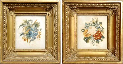 Lot 2205 - Pair of Theorem Paintings 19th Century Each...