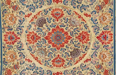 Lot 344 - Chinese Embroidered Alter Cloth 20th Century A...