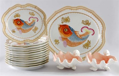 Lot 391 - Mottahedeh Porcelain Fourteen-Piece Fish...