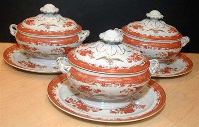 Lot 379 - Three Mottahedeh Porcelain Soup Tureens with...