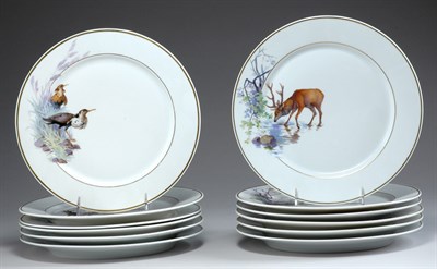Lot 2497 - Twelve Meissen Porcelain Game Plates Each of...