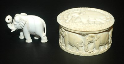Lot 251 - Victorian Style Covered Box and Carved Figure...