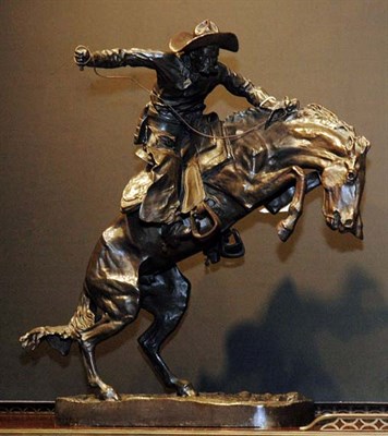 Lot 331 - Bronze Bronco Rider After Remington Height 21...