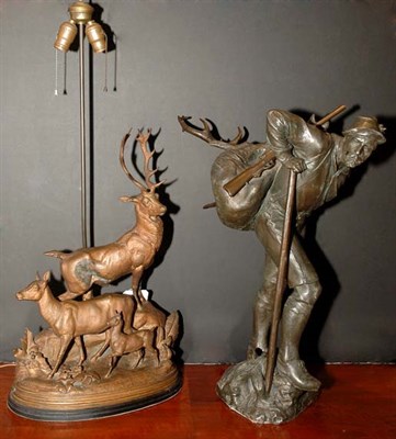 Lot 264 - Spelter Figure Group; Together with a Spelter...