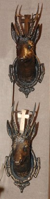Lot 479 - Two Bronze Stag Heads
