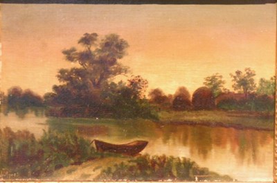 Lot 42 - Attributed to Emma Lane Payne RIVER SCENE WITH...
