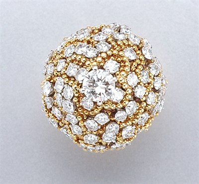 Lot 1458 - Gold and Diamond Dome Ring