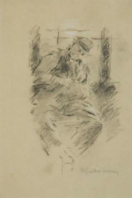 Lot 1126 - Max Liebermann German, 1847-1935 SEATED MAN...