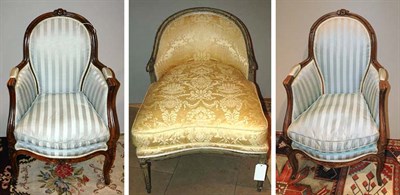 Lot 566 - Louis XVI Style Painted Chaise; Together with...