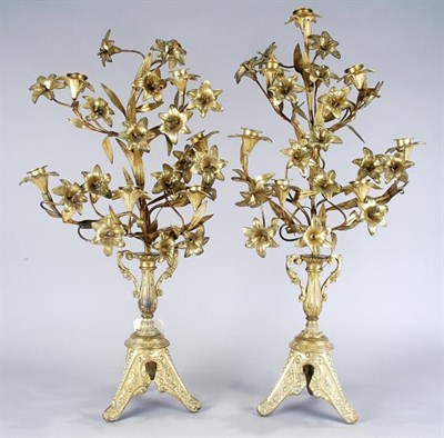 Lot 3273 - Pair of Continental Gilt-Metal Seven-Light...