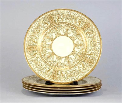 Lot 3560 - Five Royal Worcester Porcelain Service Plates