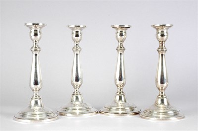 Lot 3435 - Set of Four Sterling Silver Candlesticks...