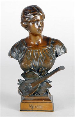 Lot 2089 - Patinated-Bronze Allegorical Bust of Music...