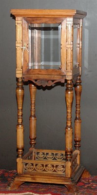 Lot 317 - Victorian Style Inlaid Walnut Vitrine on Stand...