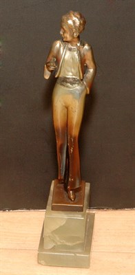 Lot 2202 - Cold Painted Bronze and Onyx Figure After a...