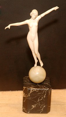 Lot 2217 - Art Deco Carved Ivory and Onyx Figure Circa...