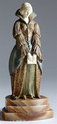 Lot 2214 - Cold Painted Bronze and Ivory Figure After a...