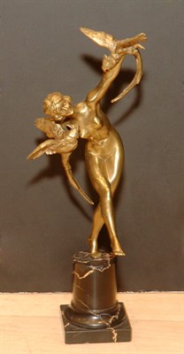 Lot 2209 - Art Nouveau Gilt-Bronze Figure Beside the...