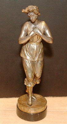 Lot 2208 - Art Nouveau Silvered Bronze Figure After a...