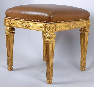 Lot 400 - Pair of Louis XVI Style Gilt-Wood Upholstered...